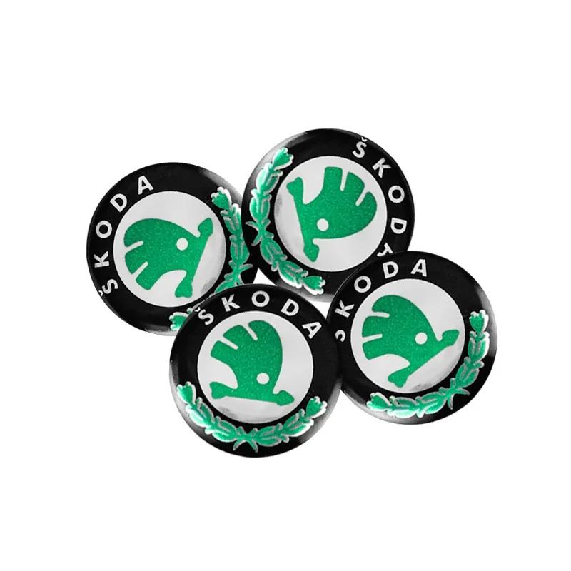 ABCDGF1 14mm Auto Fernbedienung Schlüssel Aufkleber Aluminium Emblem Decal Für Skoda Octavia Kodiaq Fabia Derivati Yeti Enyaq A7 Superb Rapid Kamiq Karoq