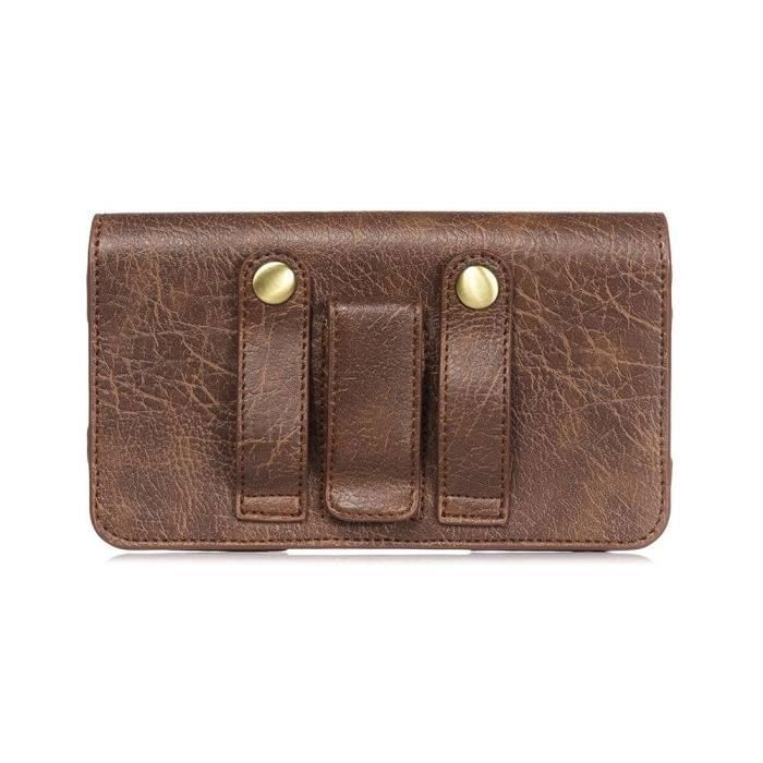 Clip De Ceinture Horizontale En Cuir - APPLE - iPhone 8 - Marron - Fermeture Magnétique - Porte-écouteurs