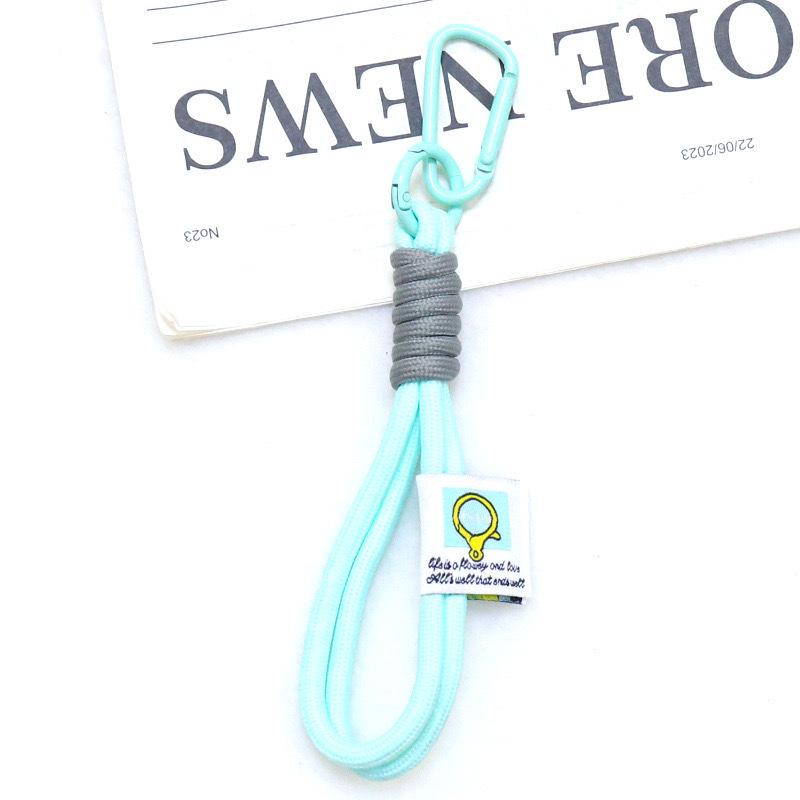 Double-Layer Woven Keychain Bag with Carabiner Pendant for DIY Hanging