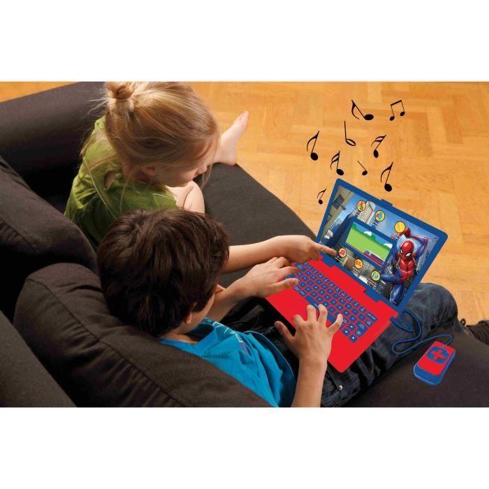 Ordinateur éducatif bilingue Spider-Man – 130 activités (French-English) avec écran couleurs