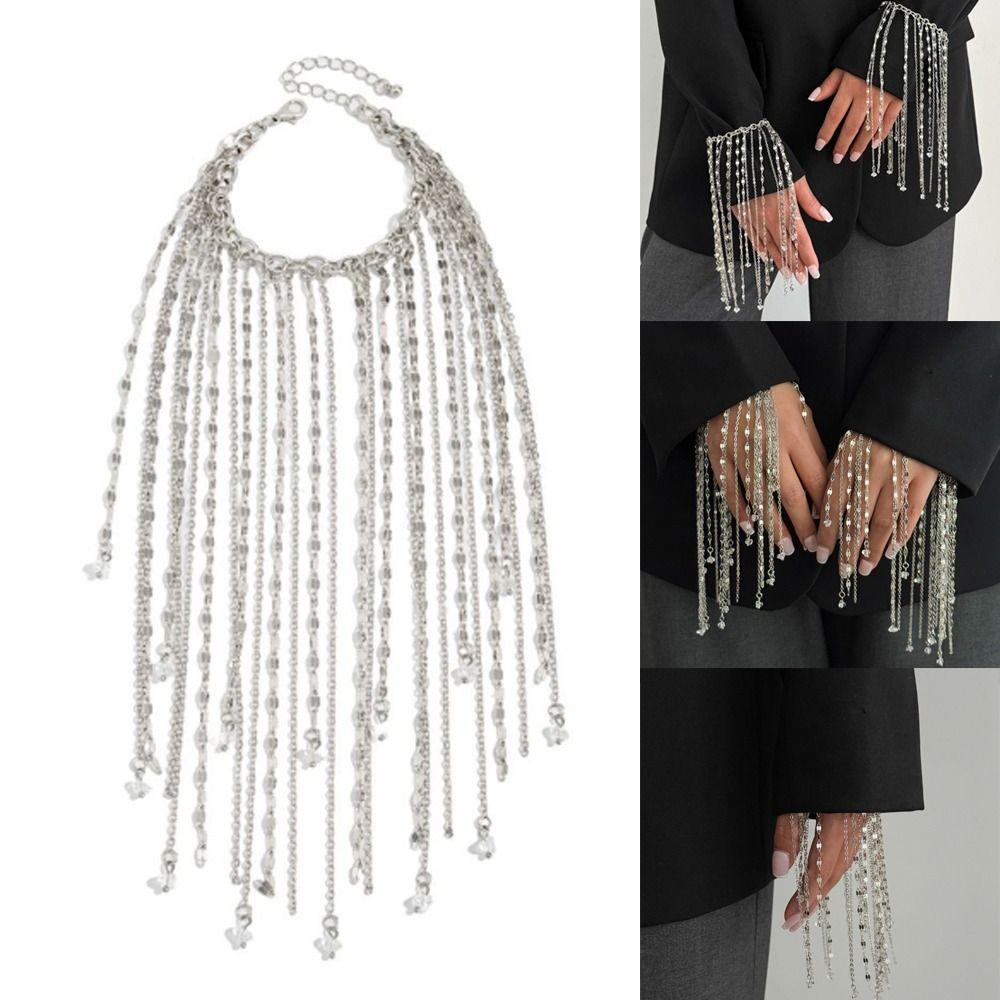 Alloy Long Tassel Bracelet Exaggeration Link Chain Bangle New Design Chain Bracelet