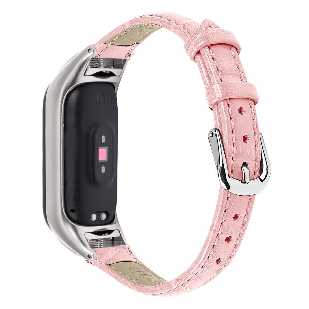 For Xiaomi Smart Band 9 NFC/9/8 NFC/8 Wrist Strap Crocodile Texture Top Layer Cowhide Leather Watch Band