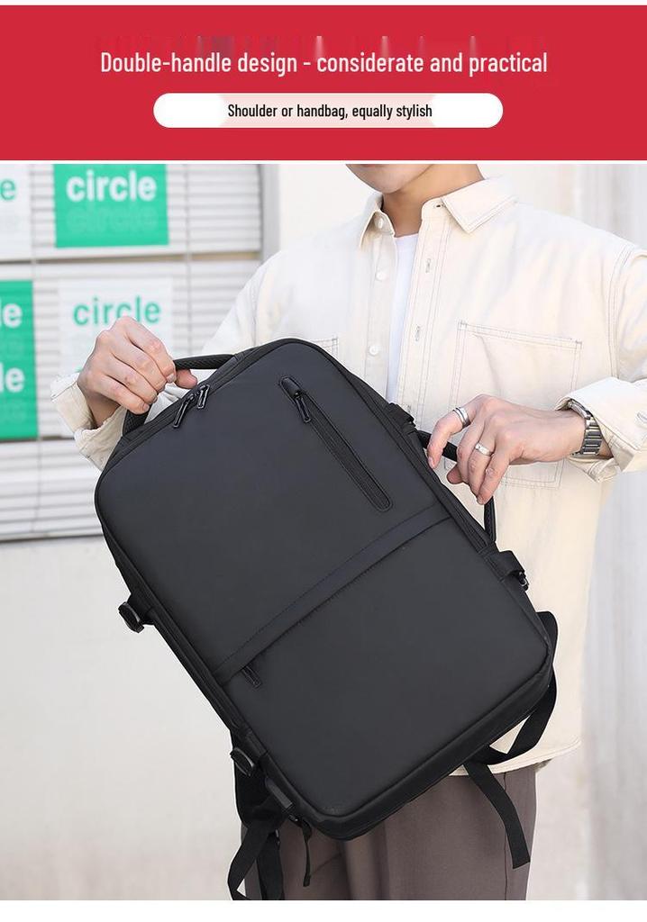 Men's Fashionable 17-Inch Laptop Travel Backpack - Business Commuter, High-End Feel, Large Capacity Double Shoulder Bag