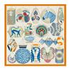 POBING Twill Silk Scarf Women Euro Horse Print Square Scarves Echarpes Foulards Femme Wraps Bandana Lxury Hijab