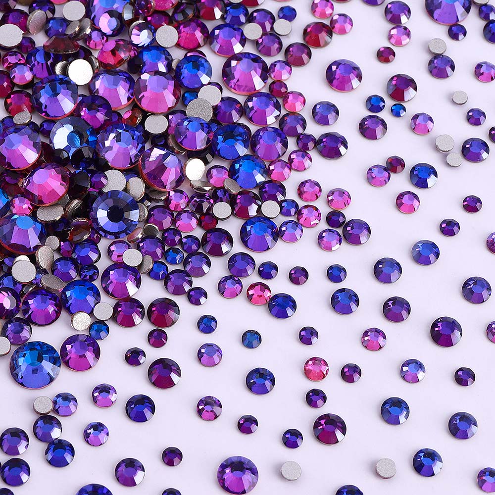 Rhinestones Multi Sizes Colorful Non Hotfix Rhinestone Flat Back Nail Rhinestones for DIY Crafts