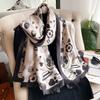 New 90*180CM Fashion Luxury Lady Print Design Shawl Soft Satin Silk Scarf Shawl Versatile Women Long Silk Scarves
