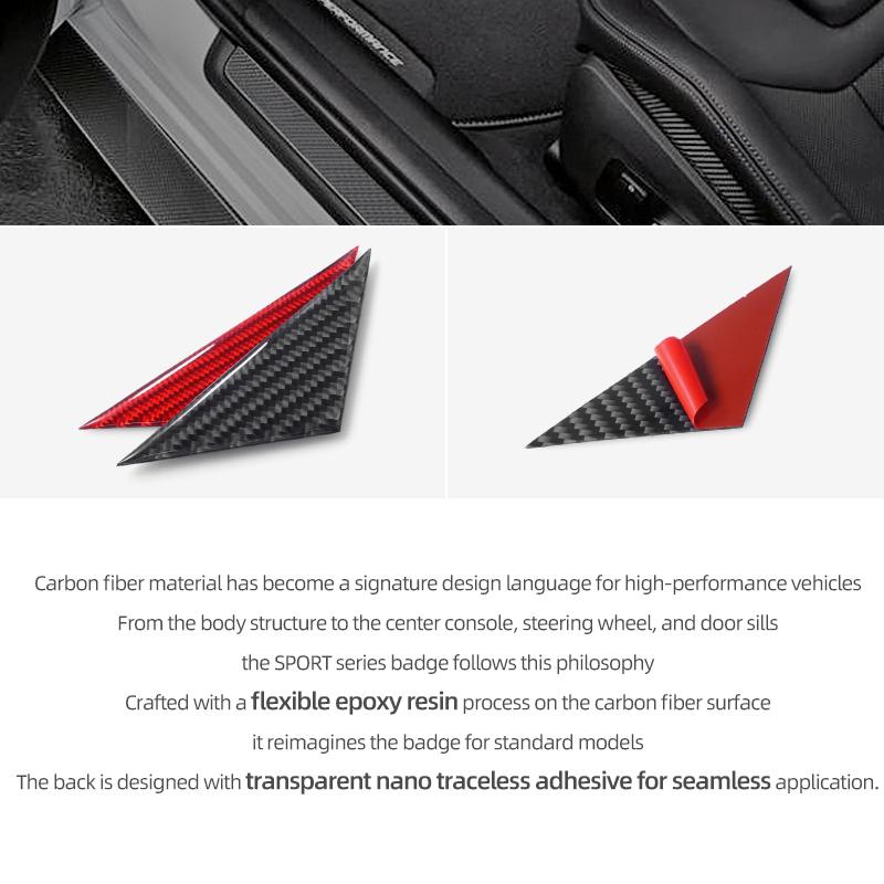 Carbon Fiber For Ford Mustang GT 2024 2025 A-pillar Triangular Trim Protective Sticker Tuning Car Exterior Decor Accessories