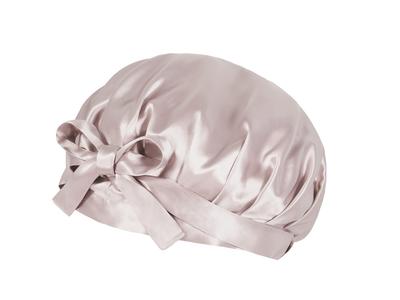 COCOSILK Silk Nightcap with Front Tie and for Long for Hair Care Ash Light Ribbon, Hair, 100% Silk, Sleeping, (JP, Alphabet, L, Pink)