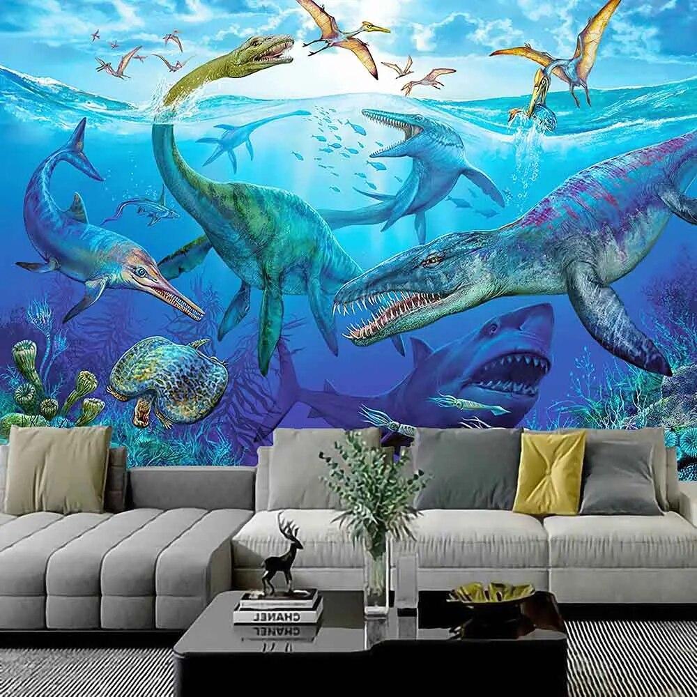 Dinosaurier Wald Druck Home Decor Wandteppich Wandbehang Wildlife Art Thema Ästhetik Wohnzimmer Schlafzimmer Dekor Hängender Vorhang