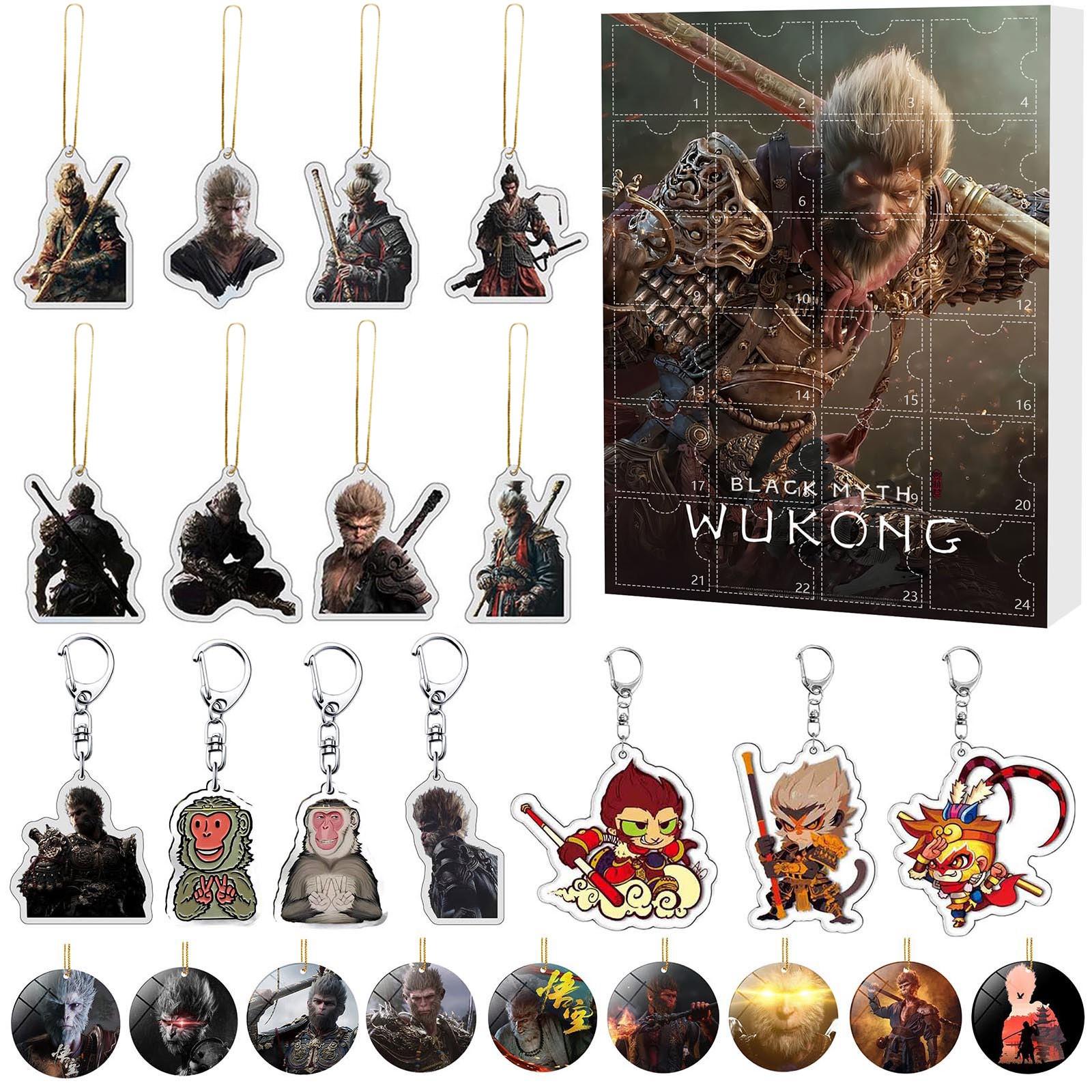 

Рождественский праздничный адвент-календарь 2024 года, адвент-календарь, коллекционный 2D-набор забавных брелоков, памятный коллекционный рождественский дом