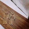 Good-Tips Toilet Sign Plate Wash Room Door Wall Label Sticker Wc Bathroom Signage Board Art Hotel Home Decor Easy Install Silver