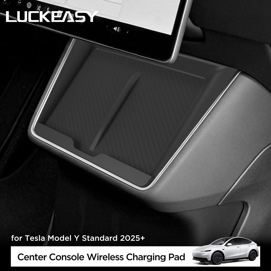 Für Tesla Model Y Standard RWD 2026 Center kabelloses LadePad Handy rutschfeste Schutzmatte Auto Innenraum Zubehör Schwarz