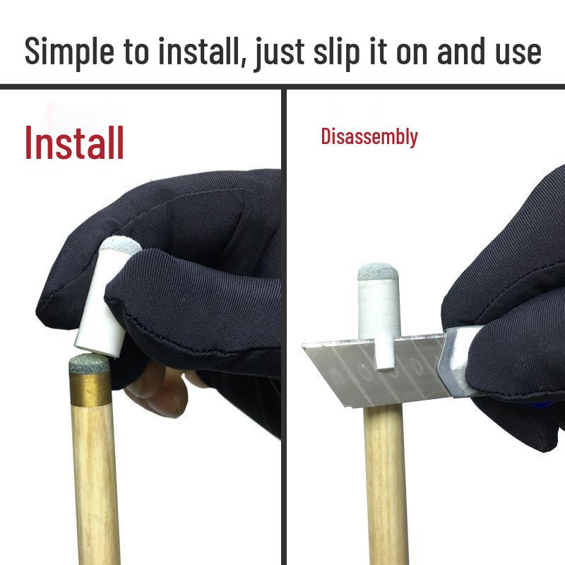 Billiard Cue Tip Cover - 10mm Leather and Plastic Cap for Small Heads