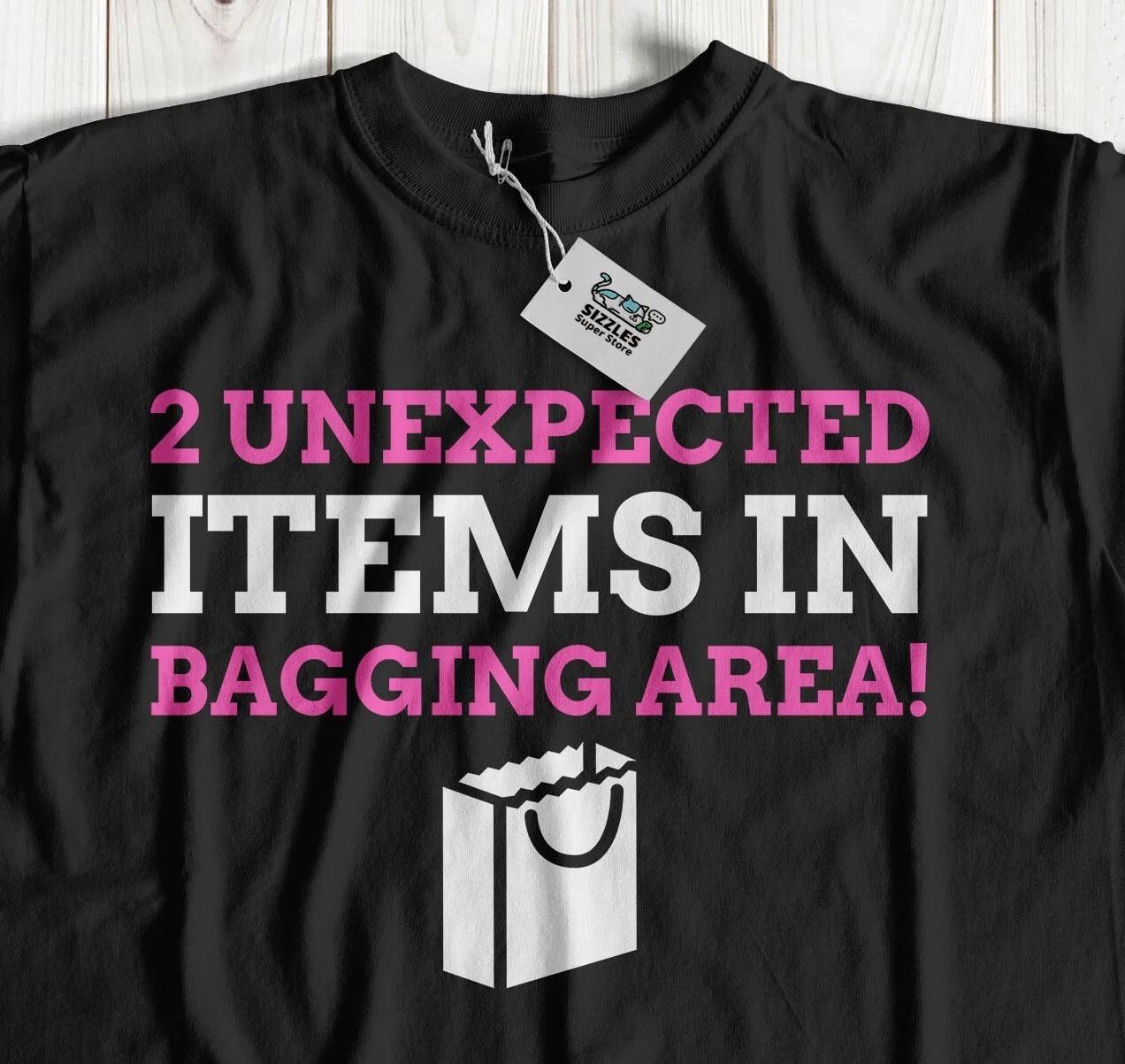 Unexpected Items In Bagging Area! Funny New Boobs T-Shirt Boob Job Gifts S