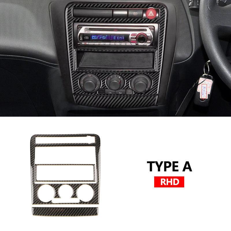 

For Seat Ibiza 6l 2003 2004 2005 2006 2007 2008 Soft Carbon Fiber Car styling Central Panel Heating CD AC Control Frame Trim TYPE A RHD