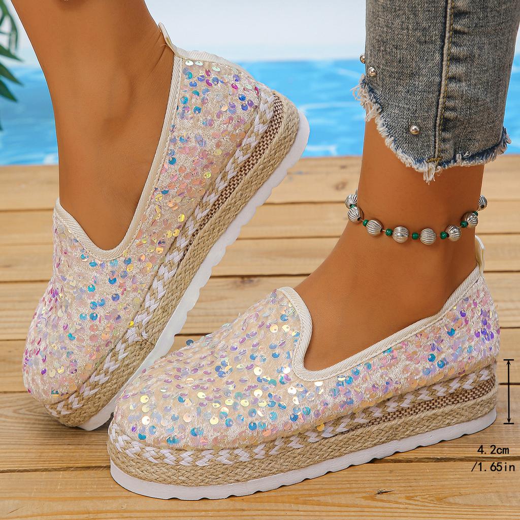 Platform Loafers Dress Flat Shoes Woman Sneaker Round Toe Low Heels Elegant Stylish Summer Comfortable Trend