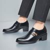 Fashion New British Men's Pointed Buckle Slip On Patent Leather Height Increasing Shoes Moccasins Wedding Prom Homecoming Footwear