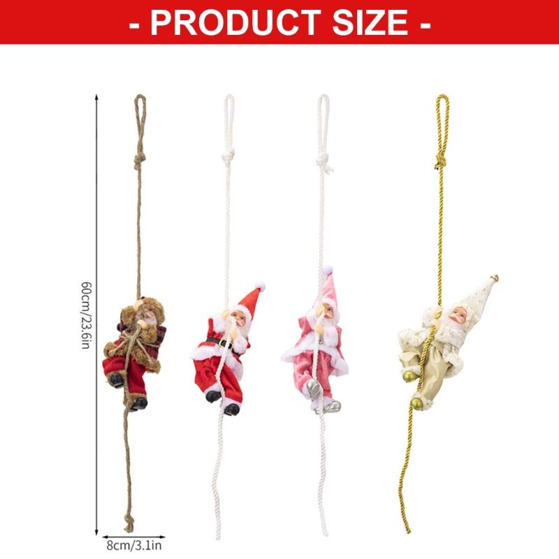 Christmas Tree Santa Doll Decorations With Rope Santa Clause Figure Resin Hanging Ornament For Home Party Decoration