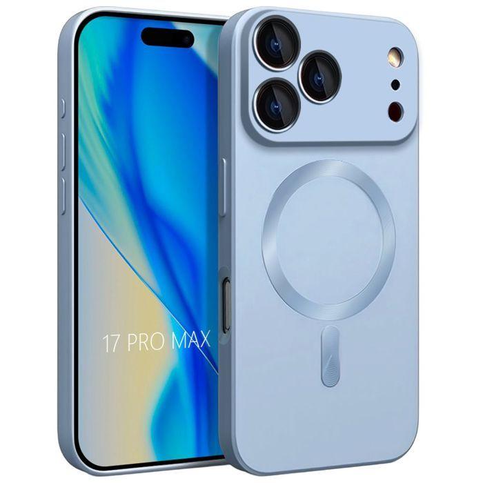 Coque de Protection - E.F.Connection - iPhone 17 Pro Max - Silicone avec Cercle Magnétique - Bleu