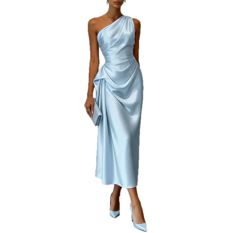 2026 Women's Summer New Arrival, Amazon Cross-border Europe & America, sexy and elegant off-shoulder evening dress