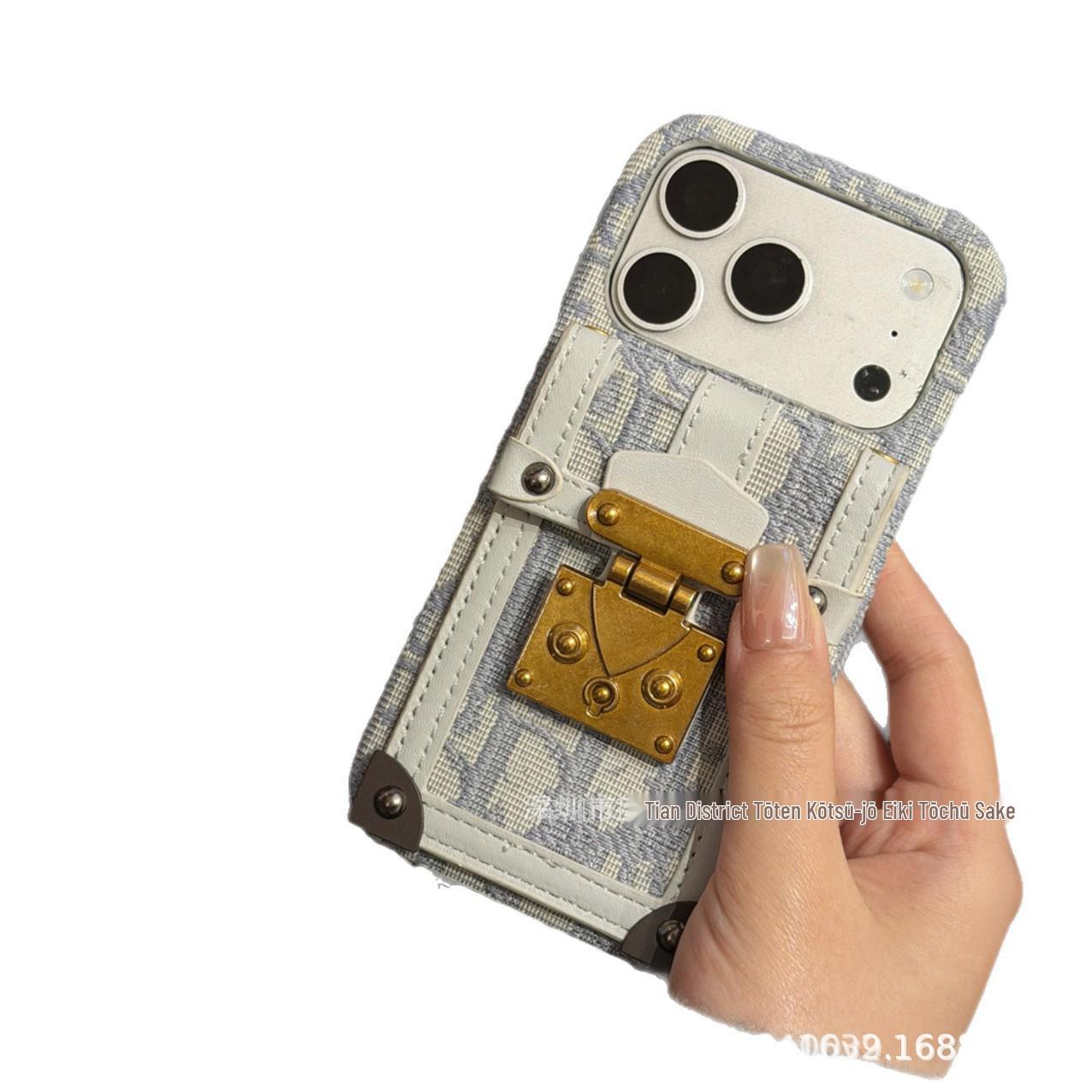 

D-Shaped Buckle Embroidered Card Slot Case for iPhone 17 Pro Max iPhone 16 Pro