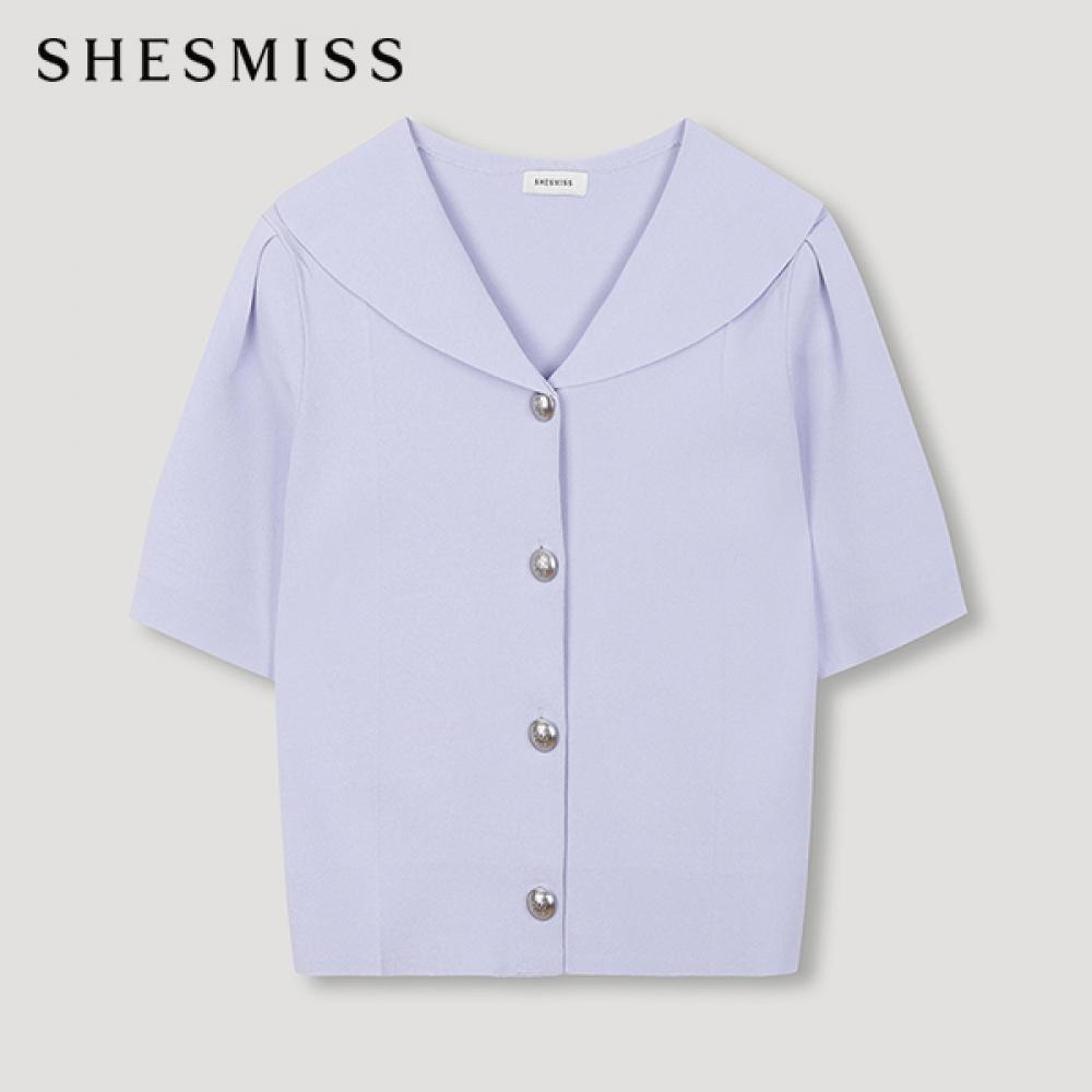 

Shs Miss Big CoLlar Puff Knit Cardigan Sskcdn21040 Ll light blue/55