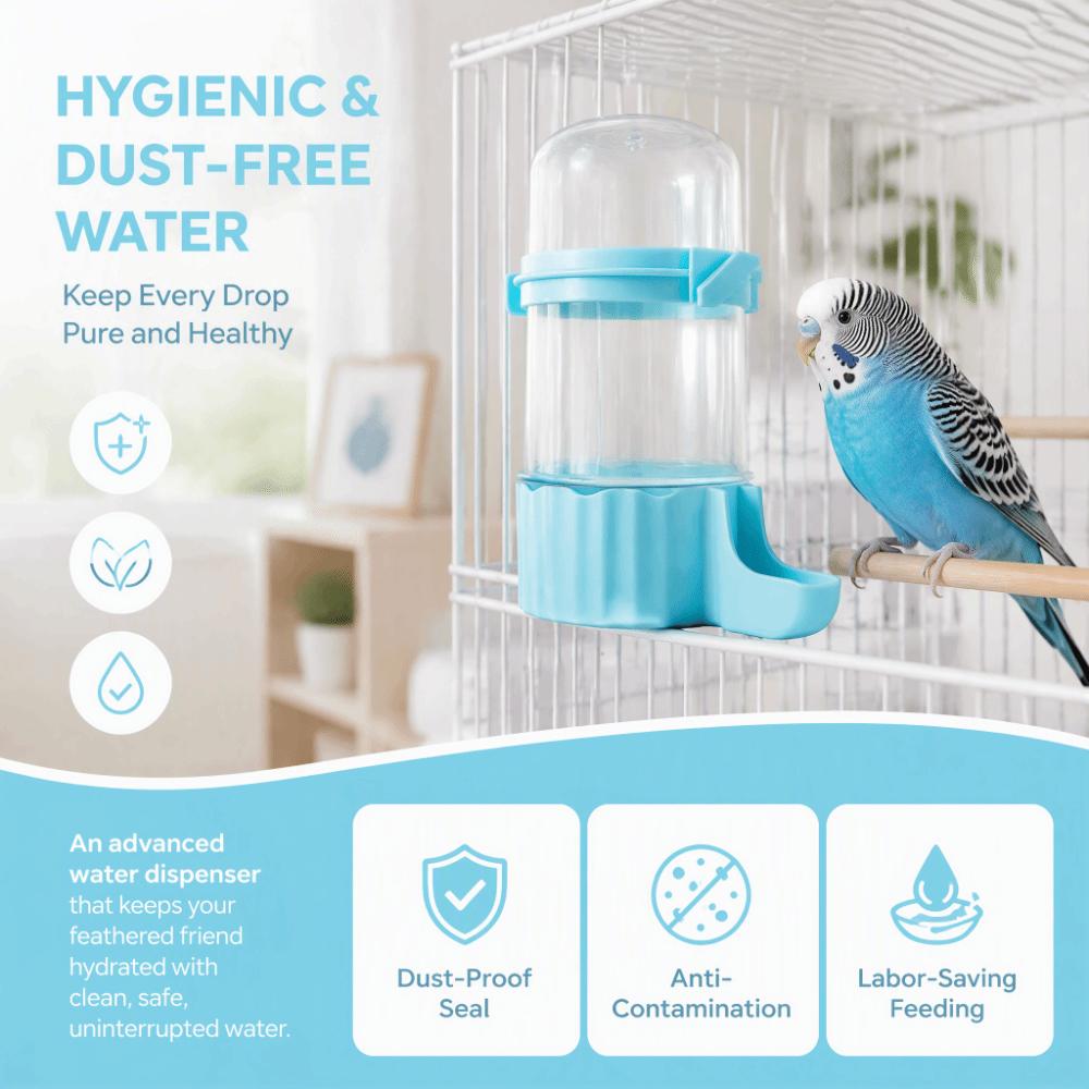 Thickened Clear Automatic Bird Waterer Pet Parrot Waterer For Pet Parrot