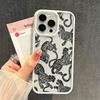 Cheetah Silhouette Floral Print Silicone Case For Iphone 16 Plus 15 14 13 12 11 17 Pro Max Elegant Women Phone Cover