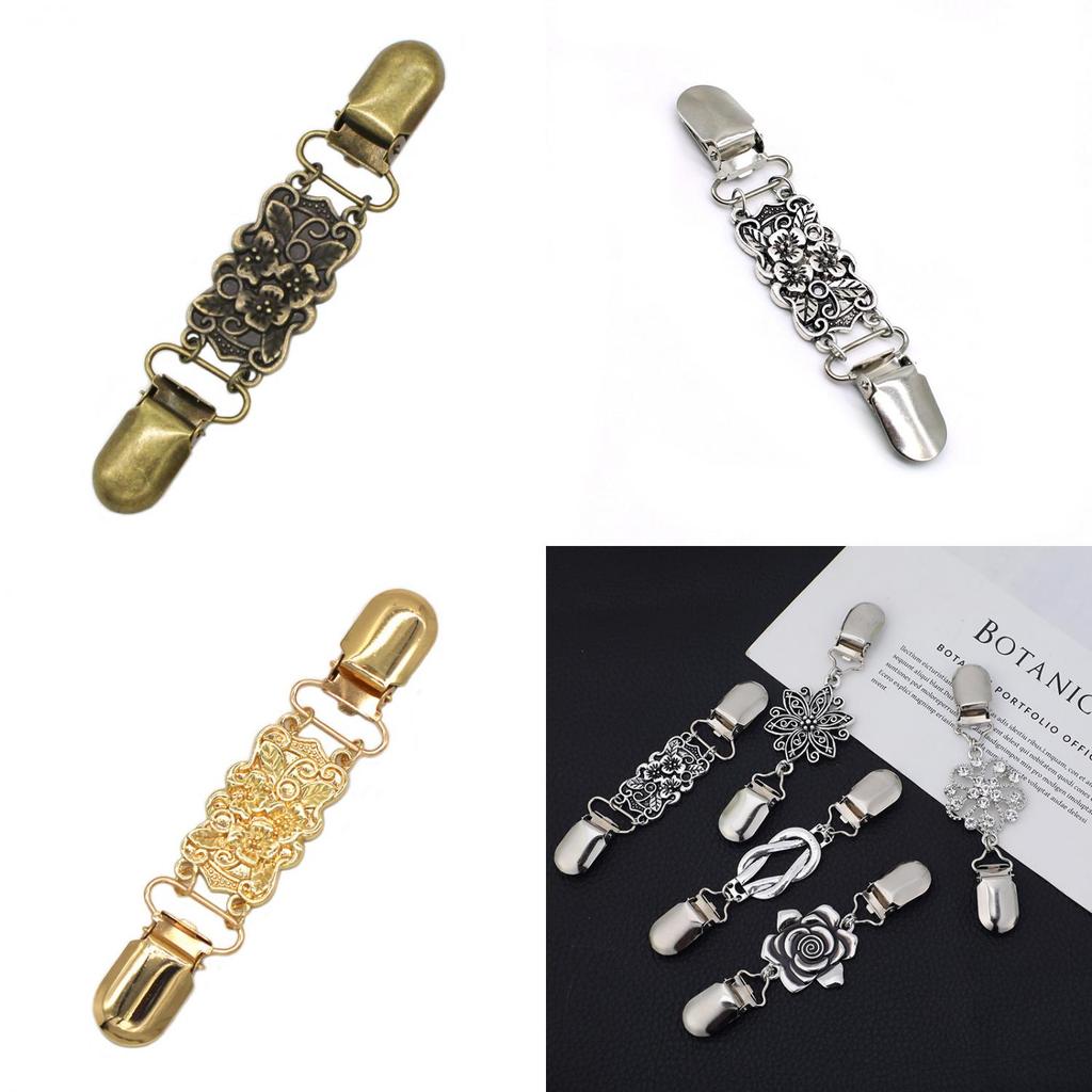 Metal Retro Scarf Collar Bar With Carving Design For Womens Travel Gift And