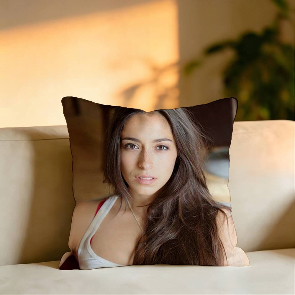 Popular Actress Oona Chaplin Square DoubleSided printed Pillow Case Bedroom Bedside Pillow Sofa Cushion Cover