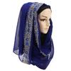 Chal de Gasa con Encaje para Mujer, Hijab Musulmán Bordado Elegante, Pañuelo para la Cabeza de Moda Modesta