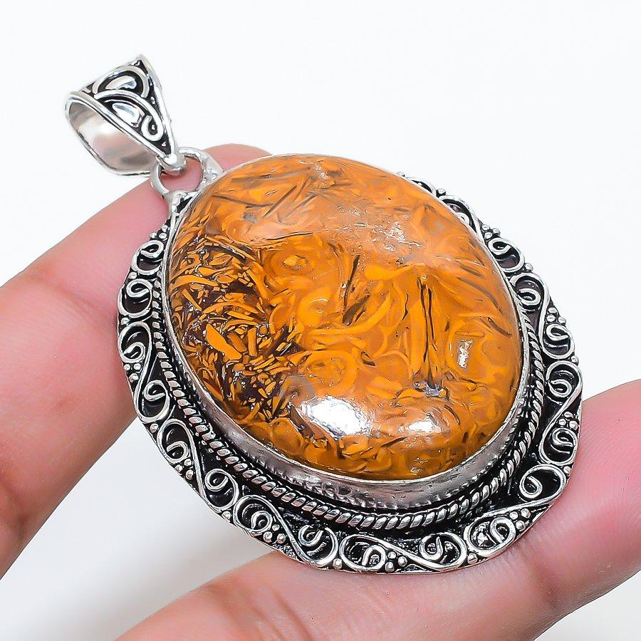 Natural Mariam Jasper Gemastone 925 Sterling Silver Jewelry Pendant 2.44 AP-14446