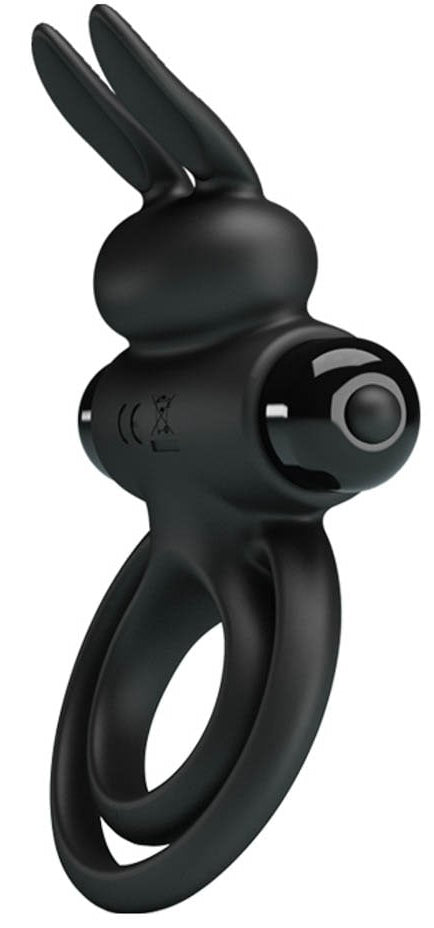 Vibrating Cock Ring Dick Rabbit Petty Love 25mm Black - Pretty Love - Vibrating Rings