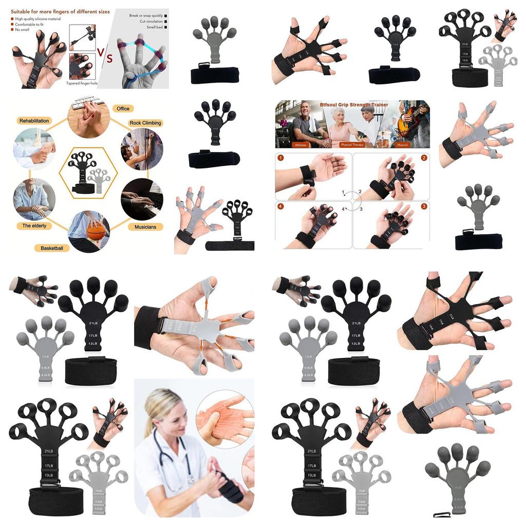 Silicone 5 Finger Exercise Tool For Hand And Finger Strengthening