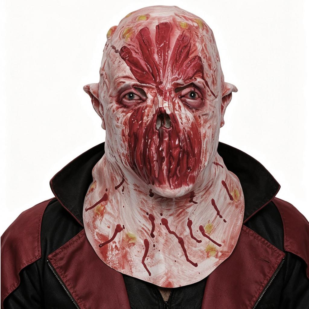 New Halloween Vampire Face Mask, Terrifying Latex Headset, Ghoul Devourer, Lipless Ghost Trick Mask