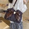 Frühling/Sommer 2026 Gepunktete Schleife Spitze Große Kapazität Schultertasche für Damen