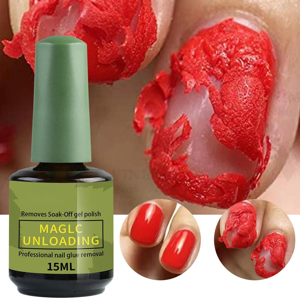 15ml Gel Nail Polish Remover For Nails 3-5 Minutes Easily Quickly Removes Semi Permanent Soak Off UV Gel Polish Burst Gel
