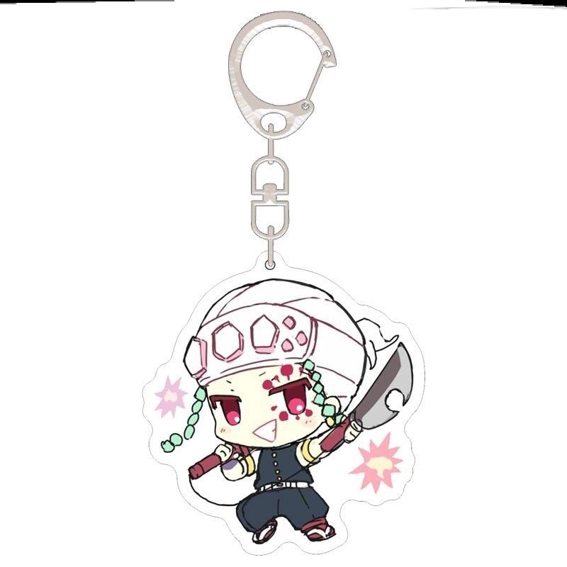 Keychain Pendant Anime Demon Slayer Kimetsu No Yaiba Kamado Tanjirou Double Sided HD Bag Pendant Gift For Fans Cosplay Props Jewelry Gift