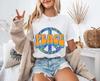 Friedenszeichen Retro T-Shirt, 70er Jahre Ästhetik T-Shirt, Festival T-Shirt, Groovy Hippie Grafikshirt, Damen T-Shirt, Sommer T-Shirt, Groovy T-Shirt