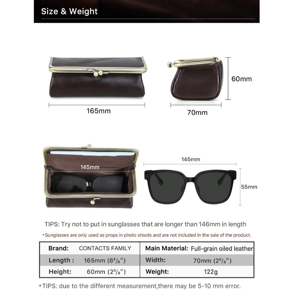 Genuine Leather Eyeglass Bag Durable Glasses Protector Fashion Glasses Case for Sunglasses