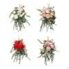 Artificial Chrysanthemum Eucalyptus Flower Wreath Hanging Decoration Teardrop for