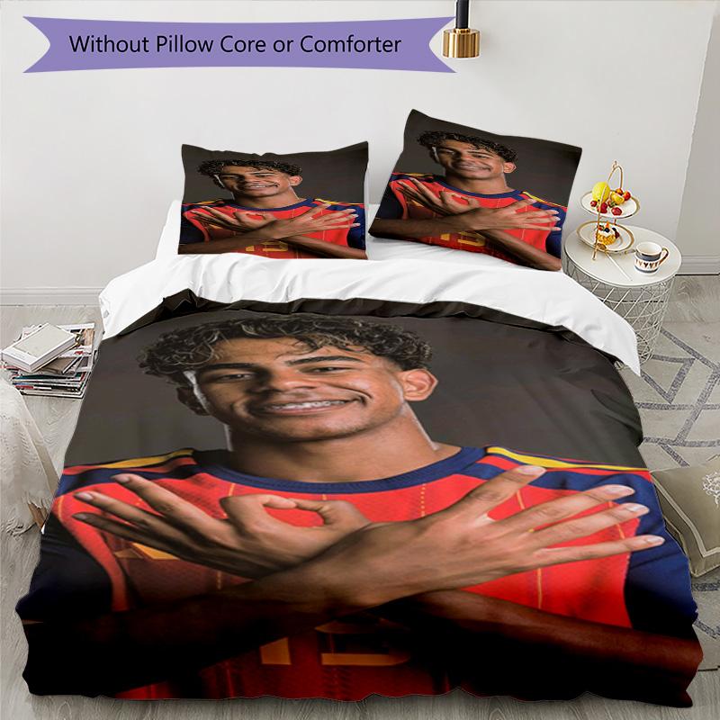 Lamine Yamal Fcb World Cup Champion Bedding Set,Premium Bed Linen for Bedroom Home Decoration,Perfect Collectible Gift for Messi Fans,Easy Care Duvet 
