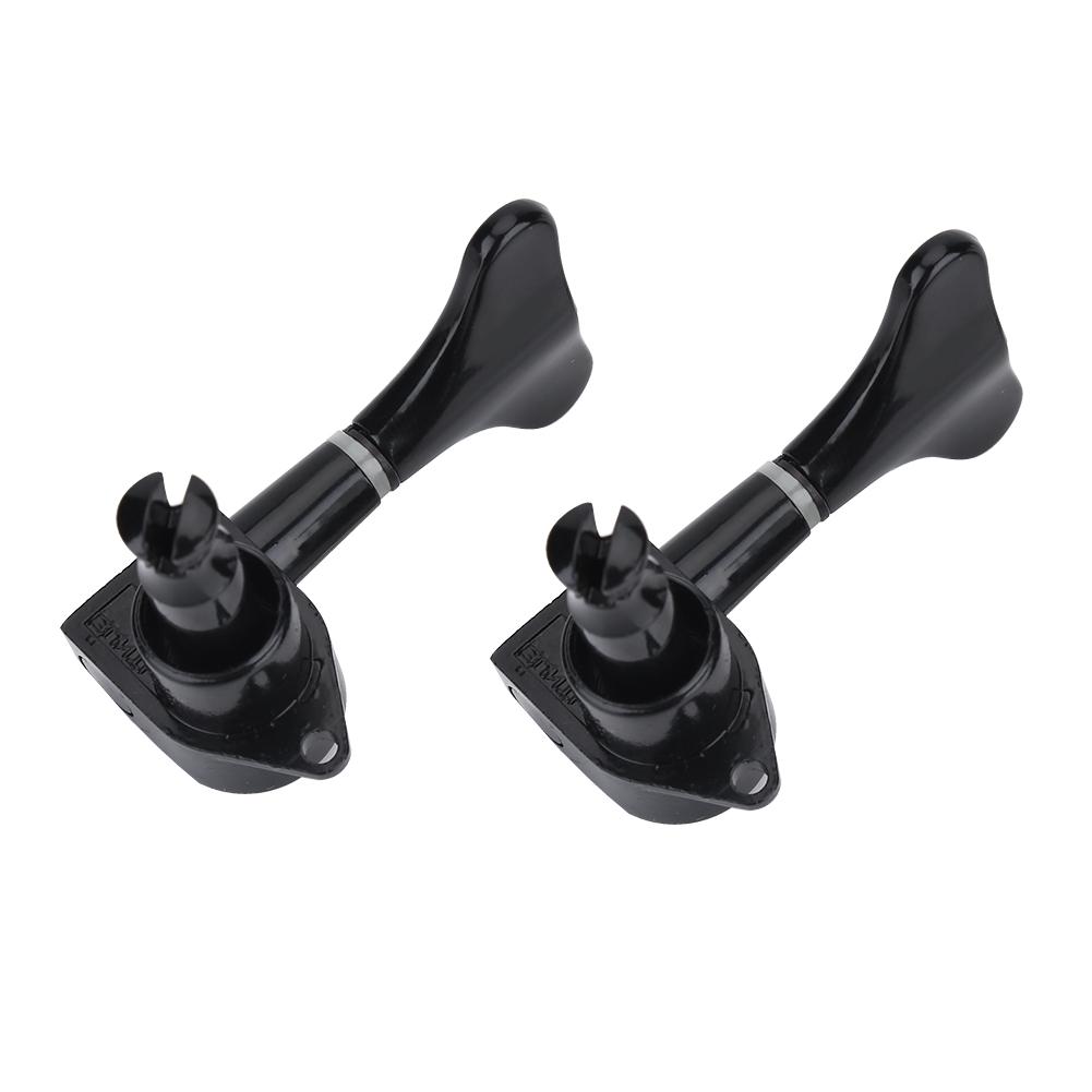2L 2R Black Closed Zinc Alloy Machine Heads String Tuners Tuning Pegs for Electric Bass