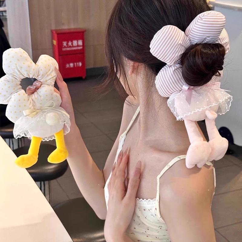 Cartoon Lower Body Of Animal Large Flower Scrunchie For Women Girls Sweet Hair Band Headband Hair Tie Cute Hair Accessories