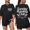 Sunday Running Club Graphic TShirt Unisex WoUnisex Sport Trendy Novelty T Shirt Pure Cotton Casual T Shirts Streetwear Male