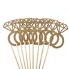 20pcs High Quality Kids Craft Picks Glitter Diamond Ring Cupcake Toppers Cake Decor
