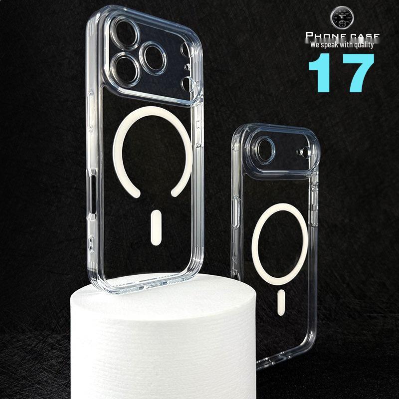 17Pro Max Transparent Magnetic Full Coverage Protective Case