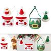 Adjustable Christmas Dog Bib Scarf Hat Set Polyester Pet Accessories for Small Dog Cat Festive Holiday Photo Outfit