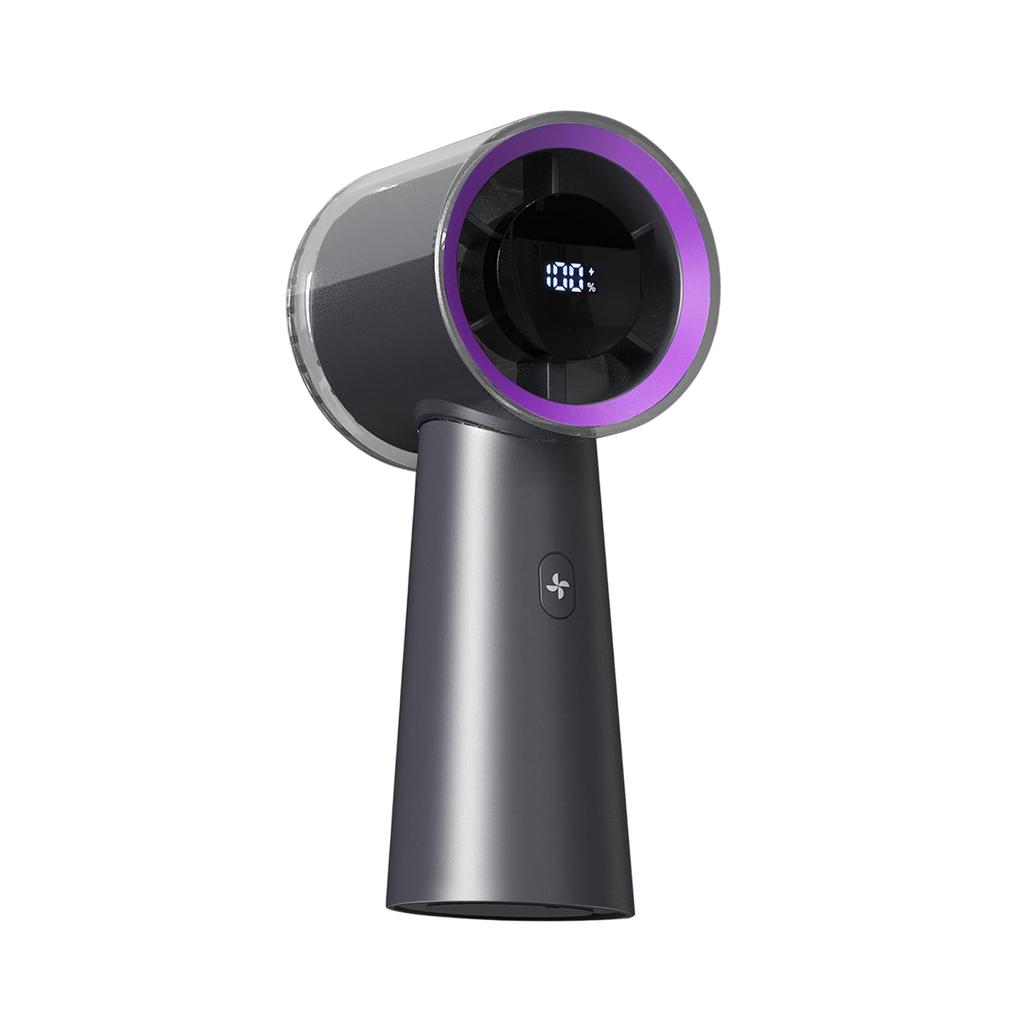 Portable Handheld Desktop 100 Speed Super Powerful DC USB Up To 9 Hours of LED Battery Level Lightweight Perfect for Heatstroke Gray Fan, Fan,