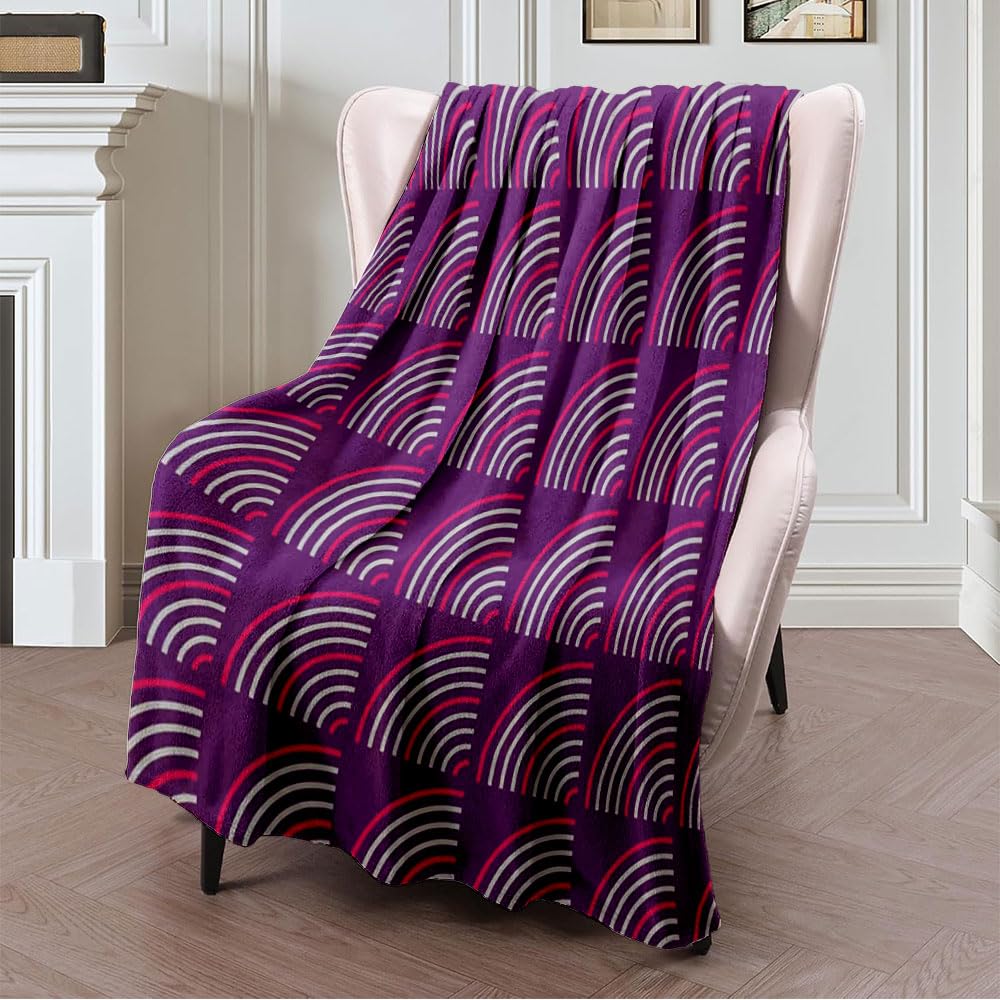 Geometry Fleece Throw Blanket Ultra Soft Cozy Modern Geometric Flannel Blanket for Sofa Couch Bed Chair Camping Travel Or Dorm